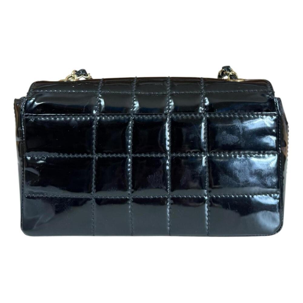 Chanel Chocolate Bar Shoulder Bag, Patent Leather, Black, Women's, CHANEL Chain - Picture 3 of 16